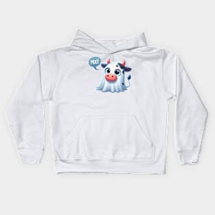 Cute Cow Ghost Kids Hoodie